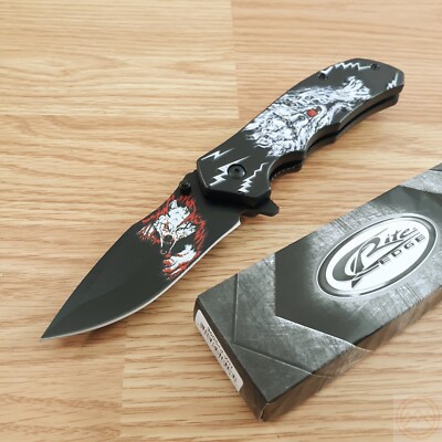 Rite Edge Linerlock Folding Knife 3.5'' Stainless Steel Blade Black ABS Handle