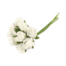 Bunch of 10 Foam Rose Buds - Single Bunches Artificial Flowers Wedding Bunch