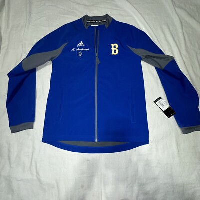 Adidas Baseball Jacket Mens XS Extra Small Baseball Blue Gray Embroidered Logo