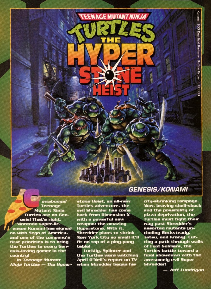 TMNT Teenage Mutant Ninja Turtles Hyperstone Heist Sega
