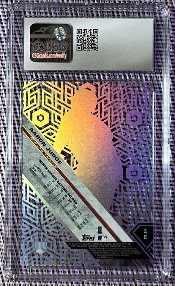 2017 Topps High Tek Aaron Judge 2017 RC Chainlink Hexagons CSG 9.5 MINT PLUS - Image 3 of 3