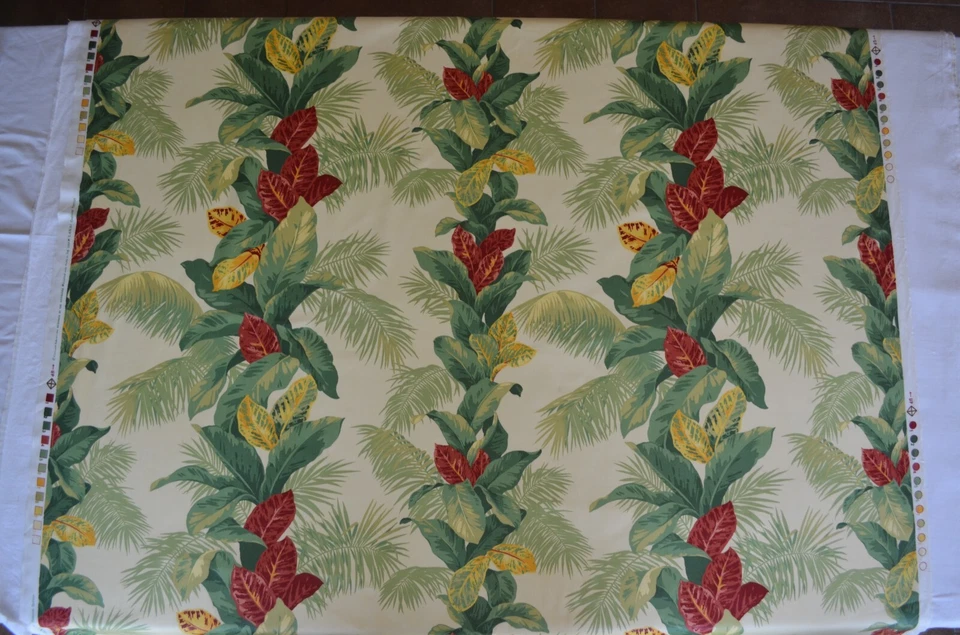 35 ярдов Наличие. / Полоса тропических листьев / 100% хлопок / Kesslers пальма и кротон - Изображение 3 из 4
