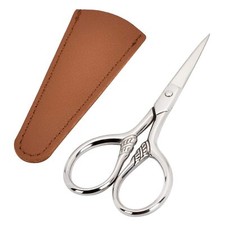 Small Facial Hair Scissors Stainless Steel silver Straight Tip Snips Beauty Gr