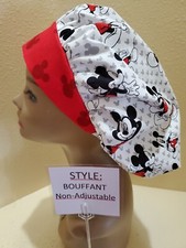 Mickey Mouse white Women's Bouffant Surgical Scrub Hat/Cap Handmade