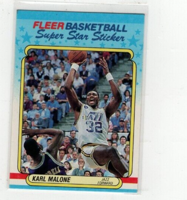 1987-88 Karl Malone Fleer Sticker #8 Free Shipping (F919) | eBay
