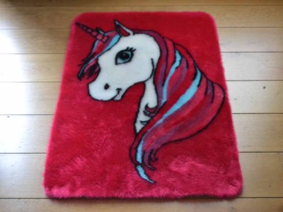 Teppiche Matten Einhorn Schlafzimmer süß Mädchen rosa klein flauschig Boden Nachttisch günstig