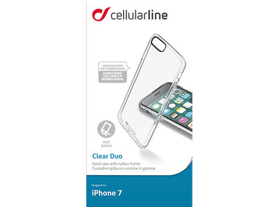 CELLULAR LINE Clear Duo, Backcover, Apple, iPhone 7, iPhone 8, Transparent