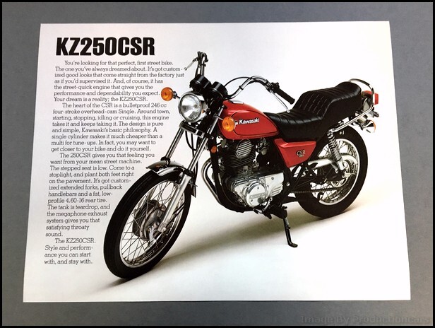 1981 Kawasaki KZ250CSR Motorcycle Bike 1-page Vintage Sales