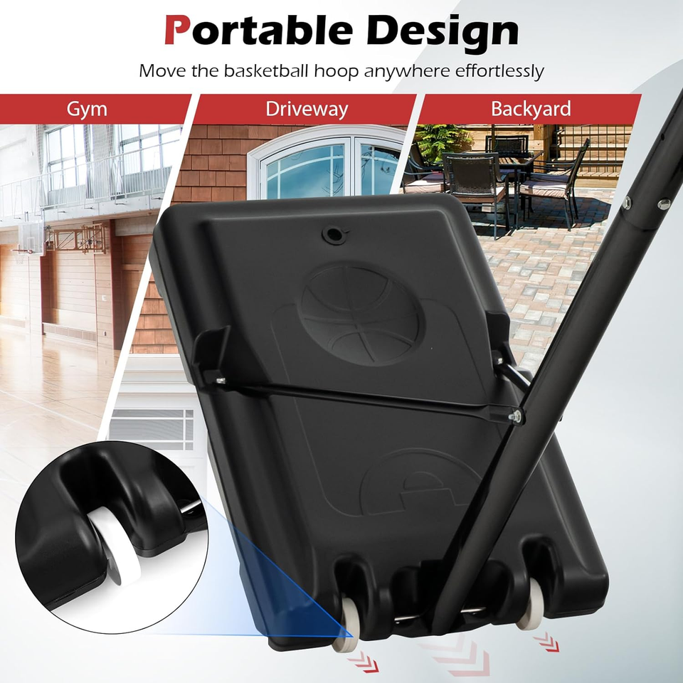 Basketball Hoop Outdoor, 4.2510 Ft Height Adjustable Portable