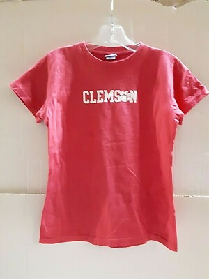 Clemson Tigers NCAA Women's Rose Pink Shirt with Paw, Size Medium