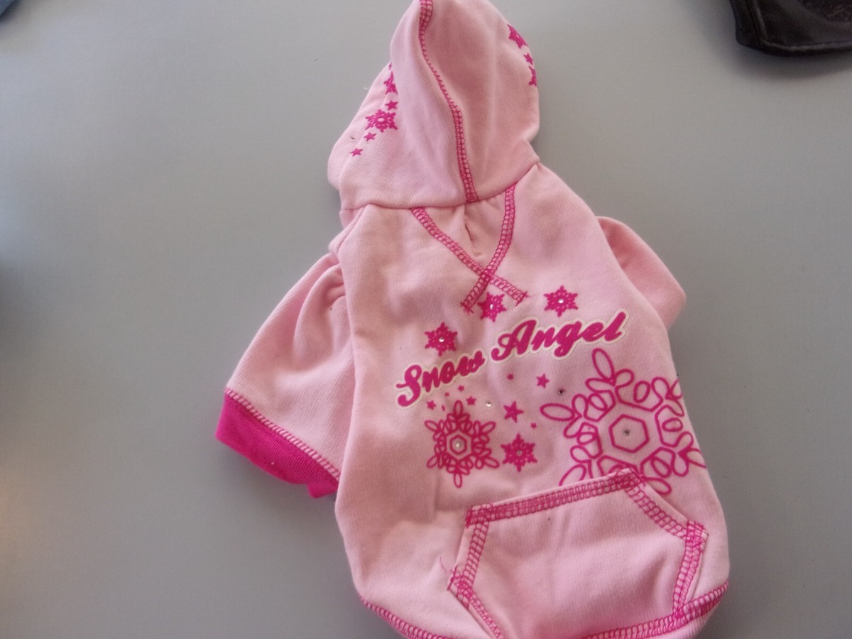 Pink SNOW ANGEL Dog Hoodie Shirt new Small S Top Paw sweatshirt