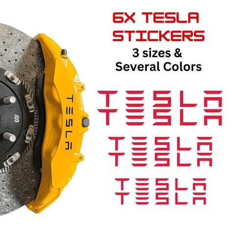 6x TESLA Brake Caliper Decal Stickers / Car Decals / Car Stickers - Bild 1 von 3