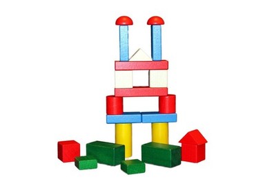 Holzspielzeug Baukasten große Blöcke BxHxT 26,5x18,5x4,5cm NEU Holzbaukasten