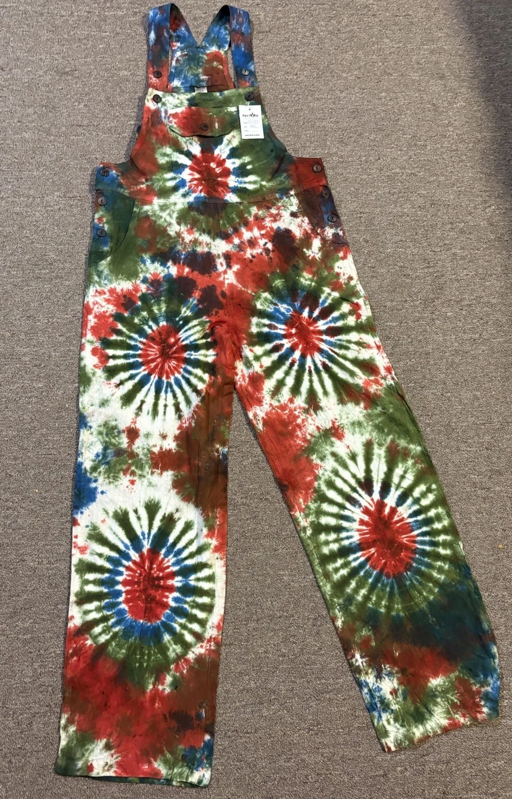 Boho Overalls Tie Dye Blue Playsuit Festival Summer Hippie Pockets Comfy XXL
Opens in a new window o