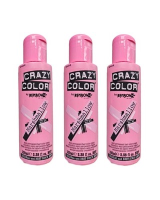 3x Crazy Color Semi-Permanent Conditioning Haarfarbe Farbe Creme - Marshmallow 