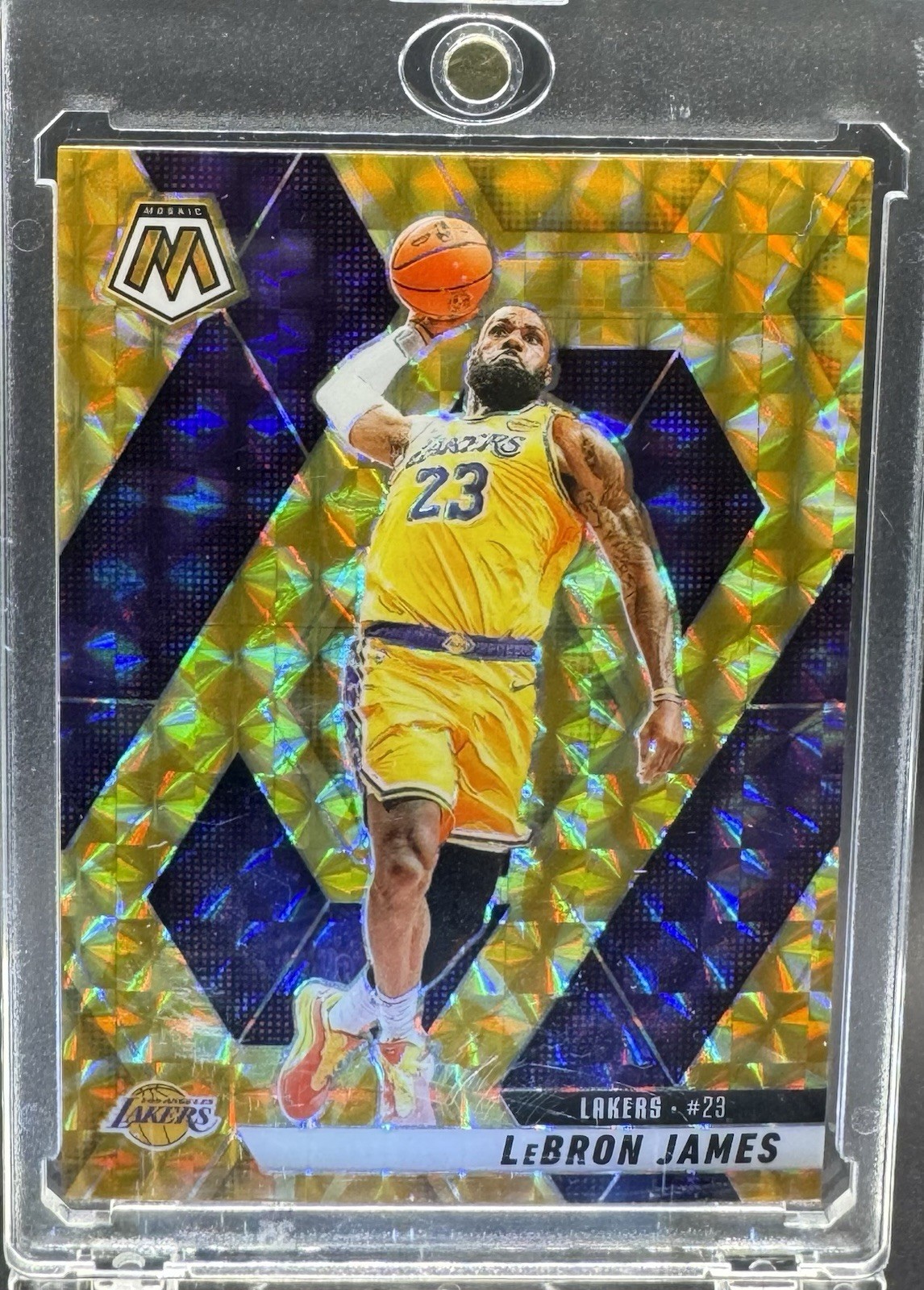 2024-25 Panini Mosaic LeBron James #180 Reactive Yellow Mosaic Prizm