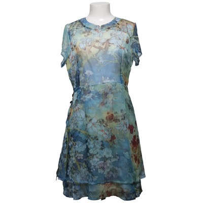 YI BAO BEI, Kleid, Größe: 2XL, Blau/Mehrfarbig, Blumen, Damen #yDT