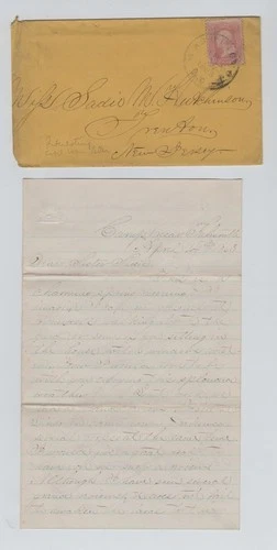 CIVIL WAR LETTER - 5th New Jersey Vols - ABE LINCOLN REVIEWS TROOPS Falmouth, VA
