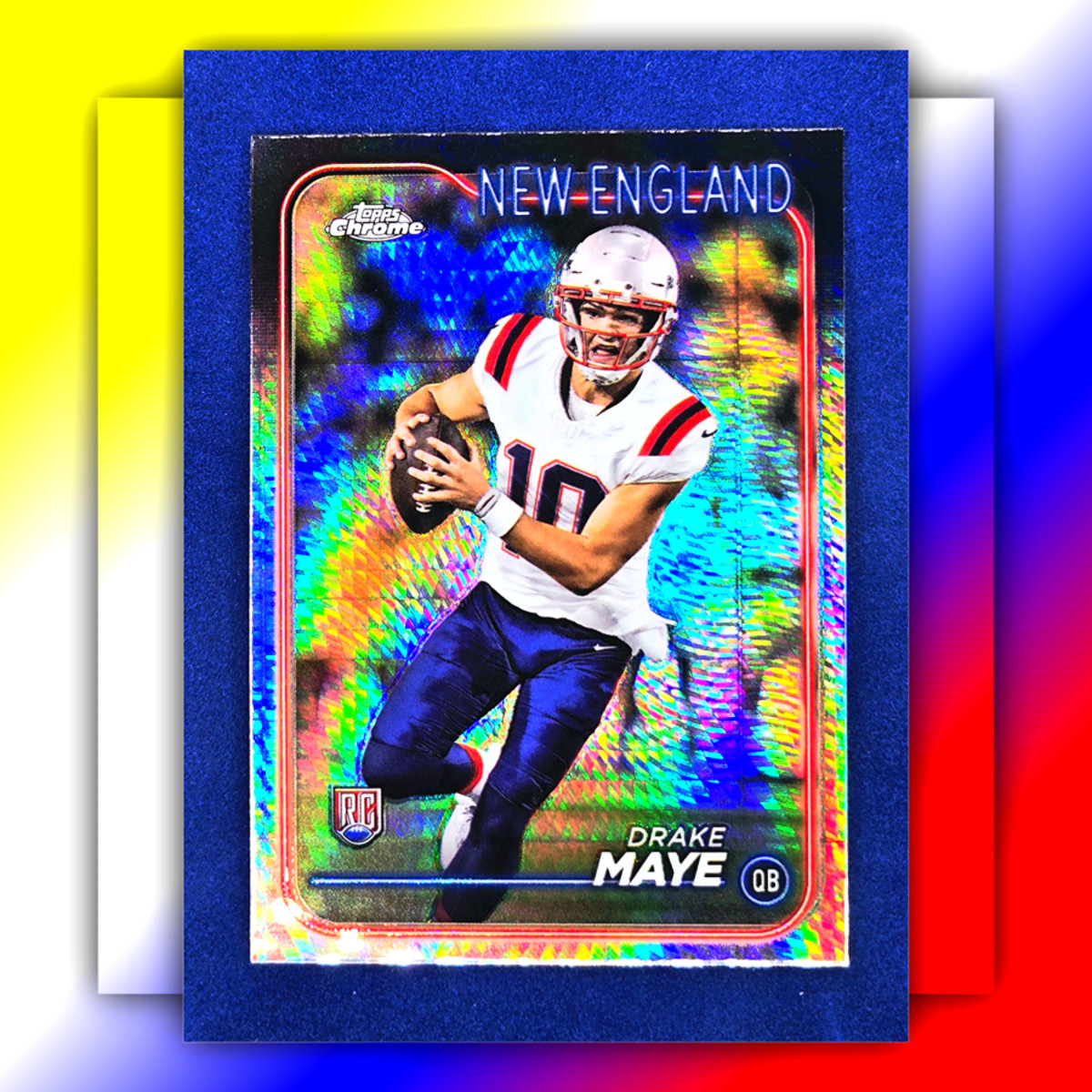 Drake Maye - 2024 Topps Chrome PRISM Refractor #203 - Patriots