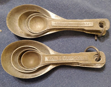 2 Sets Of 4 Aluminum Measuring Spoons Nesting 1 Tbsp- 1 Tsp - 1/2 Tsp - 1/4 Tsp