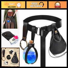 4 Pcs Halloween Medieval Belt Pouch Set, Witch Bottle, Viking Pirate Costume Acc