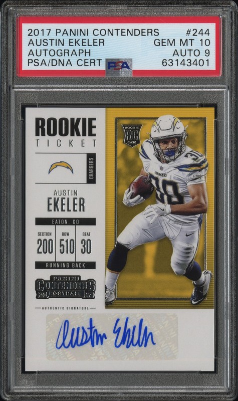 2017 CONTENDERS AUTO #244 AUSTIN EKELER PSA 10 AUTO 9