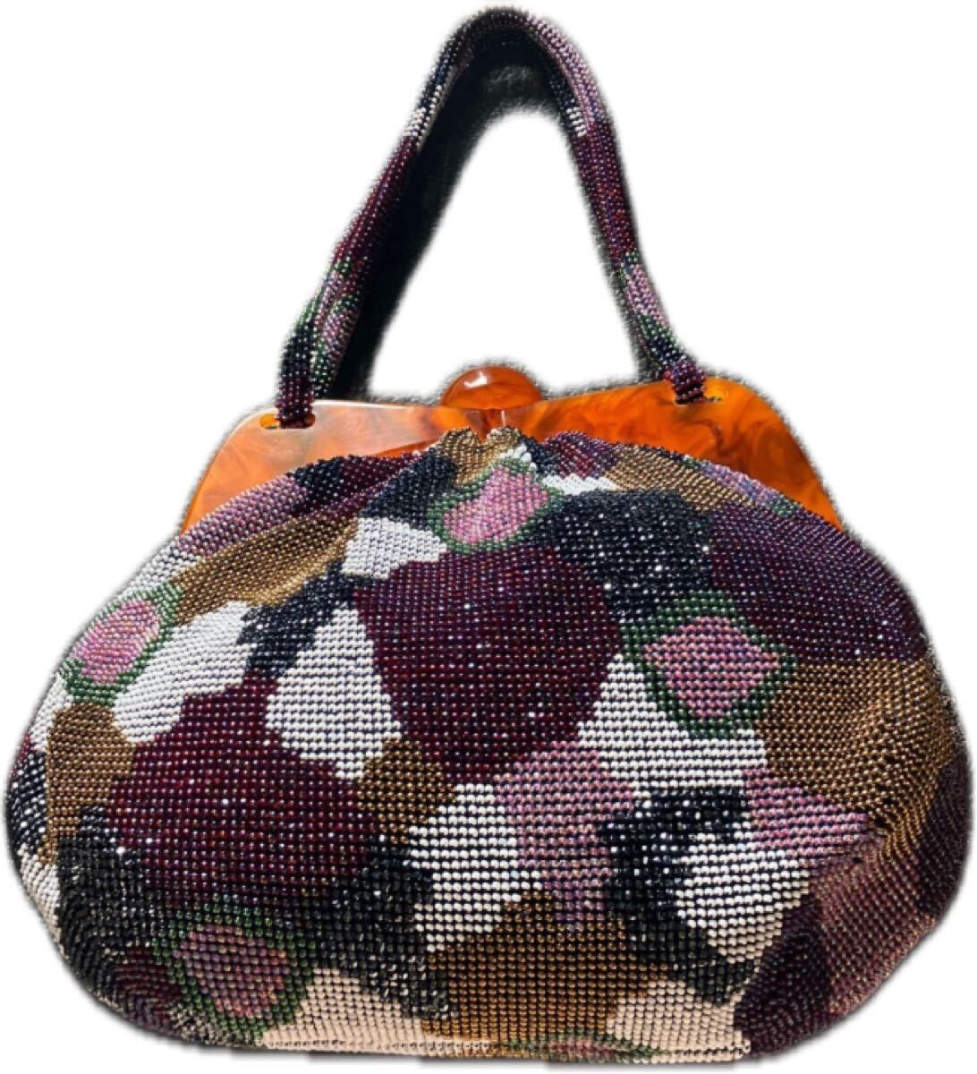 Vintage Showa Bead Clasp Handbag Tea Party Formal Used
