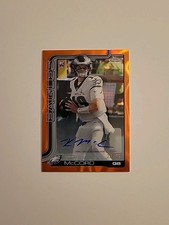 2025 Topps Chrome Football Kyle McCord  Orange Lava Refractor Rookie Auto /25 RC