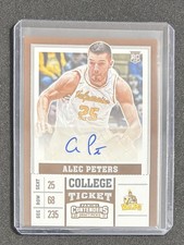 2017/18 Panini Contenders Alec Peters #73 College Ticket Rookie Autograph
