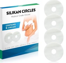 Silicone Areola Clear Gel Scar Sheets-4 Medical Breast Scars Silicon Circles ...