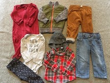 Baby Boy 12-18 Months Clothing Lot 7x Pieces Bulk Season Winter Flannel Corduroy