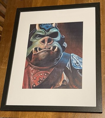 Vintage Star Wars Trilogy Gamorrean Guard Fan Art Print Original Art Frame 11x14