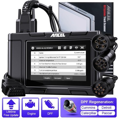 ANCEL HD3400 PRO Diesel Heavy Duty Truck Diagnostic All System Scanner DPF Regen