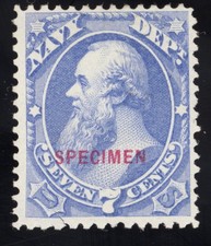 US Scott O39s Mint NG 7c ultramarine Navy Official Specimen Lot S339 bhmstamps