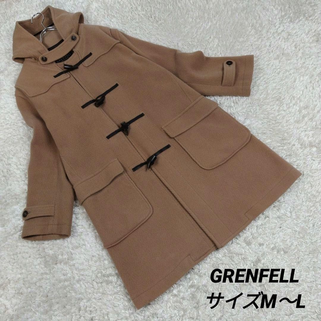 Herringbone Buffalo Toggle Button Duffle Coat M-L… - image 1