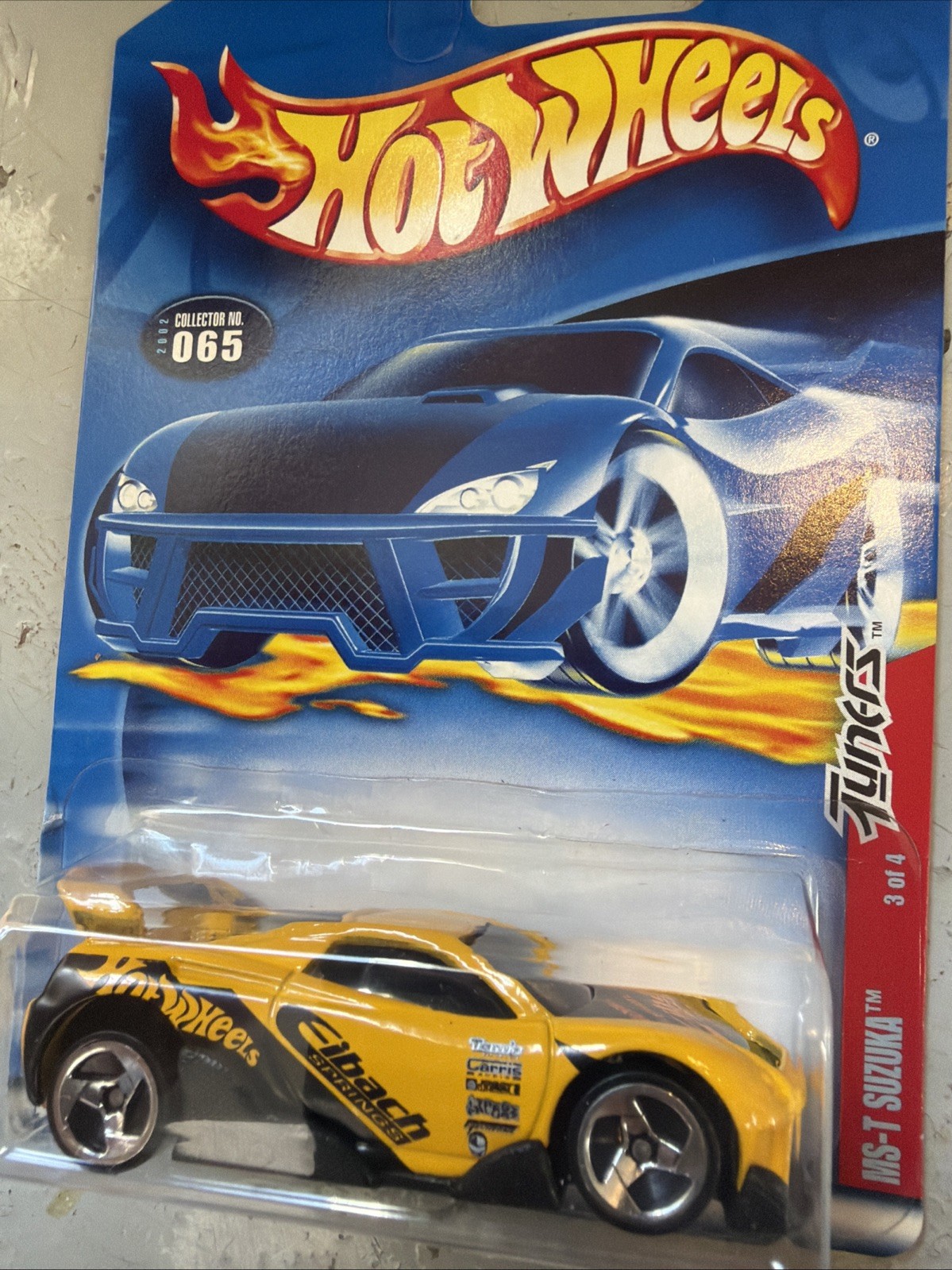 2002 Hot Wheels MS-T Suzuka #065  Yellow 3sp Orange tampo Tuners Series #3/4