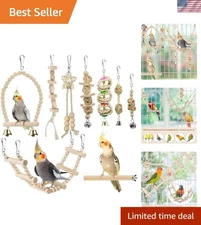 Durable Bird Perch and Chewing Toys – Ideal Indoor Playset for Budgies & Conures