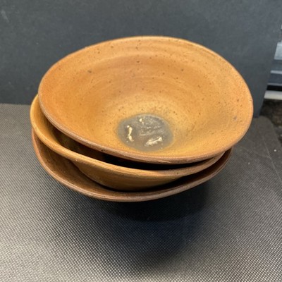 Nanban-ware Tea celemony Bowl by Master Naoki Kawabuchi 1990's Set of 3