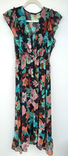ZARA chiffon floaty floral summer holiday dress size 12 UK