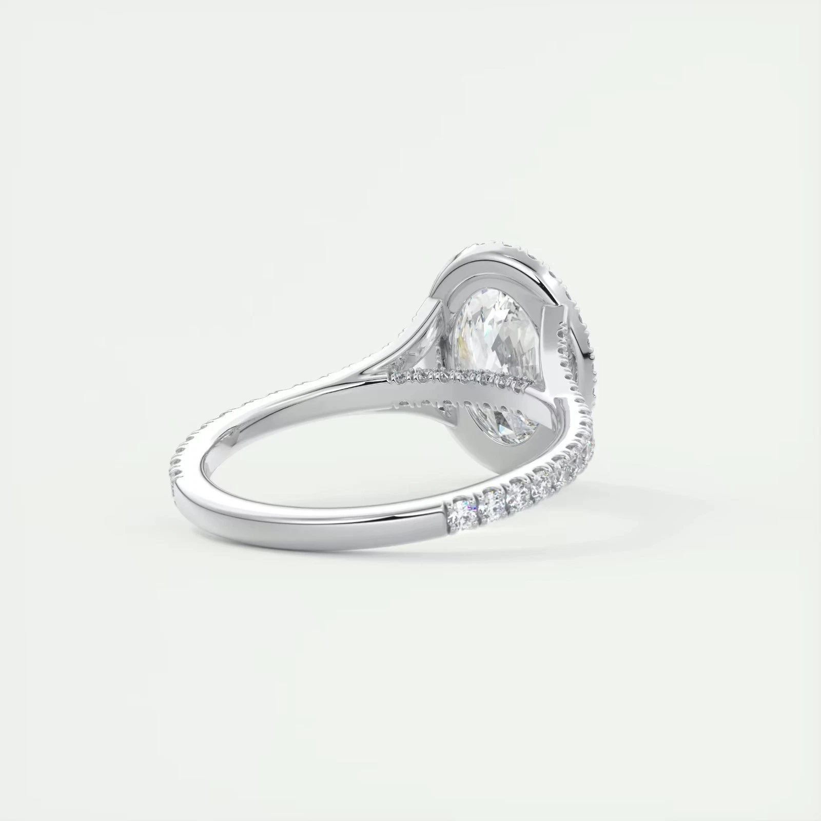 2.60 Ct Oval Lab Grown Diamond Ring IGI Certified 14k White Gold image-4