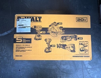 DEWALT 20V Lithium-Ion Cordless 5-Tool Combo Kit - DCK510P2 - NEW