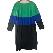 Adrianna Papell Woman Dress 18W Shift Black Green Career Cocktail LBD Plus Size