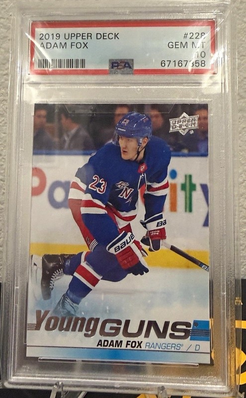 Upper Deck 2019-20 Adam Fox Young Guns Rookie #228 Rangers PSA 10