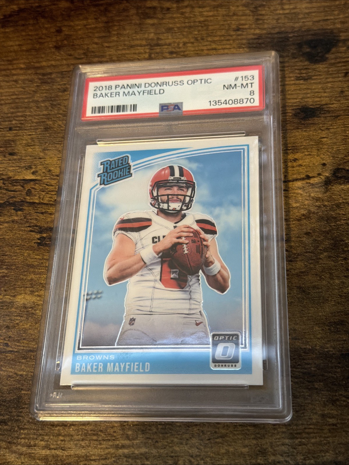2018 Donruss Optic #153 Baker Mayfield RR Rookie PSA 8 Near Mint Mint