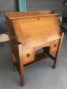 Lifetime Mission Quarter Sawn Oak Fall Front Desk Beautiful Condition 
