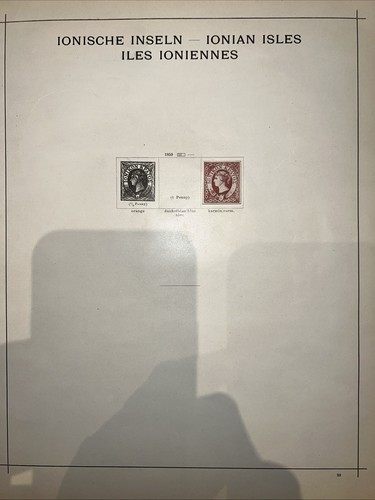 Briefmarke Ionische Insel | 2 Pence ca. 1859 auf altem Schaubek Vordruckblatt - Bild 2 von 2