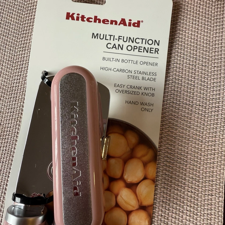 PINK KitchenAid Can Opener Multifunction Dried Rose HDRA Easy Crank NEW /pkg - Image 2 of 3
