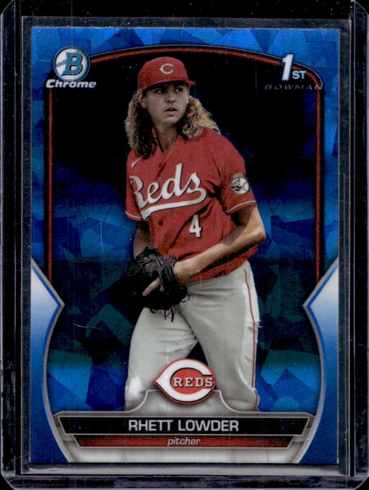 2023 Bowman Draft Sapphire Rhett Lowder Chrome 1st Prospect #BDC-52 Reds