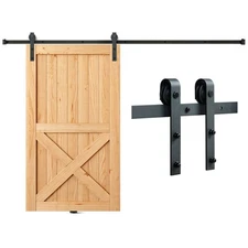 8FT Sliding Barn Door Hardware Kit, 330LBS Loading Heavy Duty Barn Door Track Ki