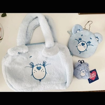 blaue Fell CARE BEARS KOSMETIK MAKE UP TASCHE Beutel Konvolut 